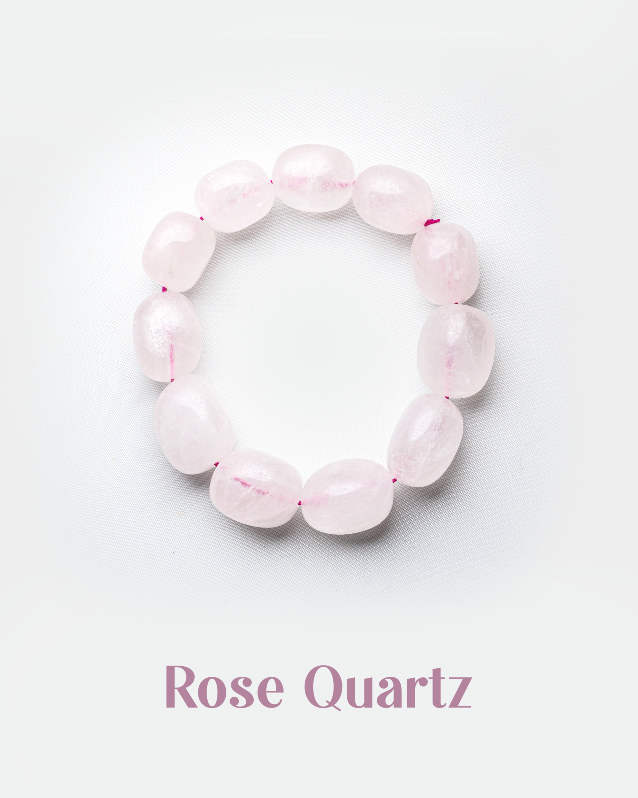 Natural Rose Quartz Tumbled Nugget Bracelet | Organic Love & Healing Crystal