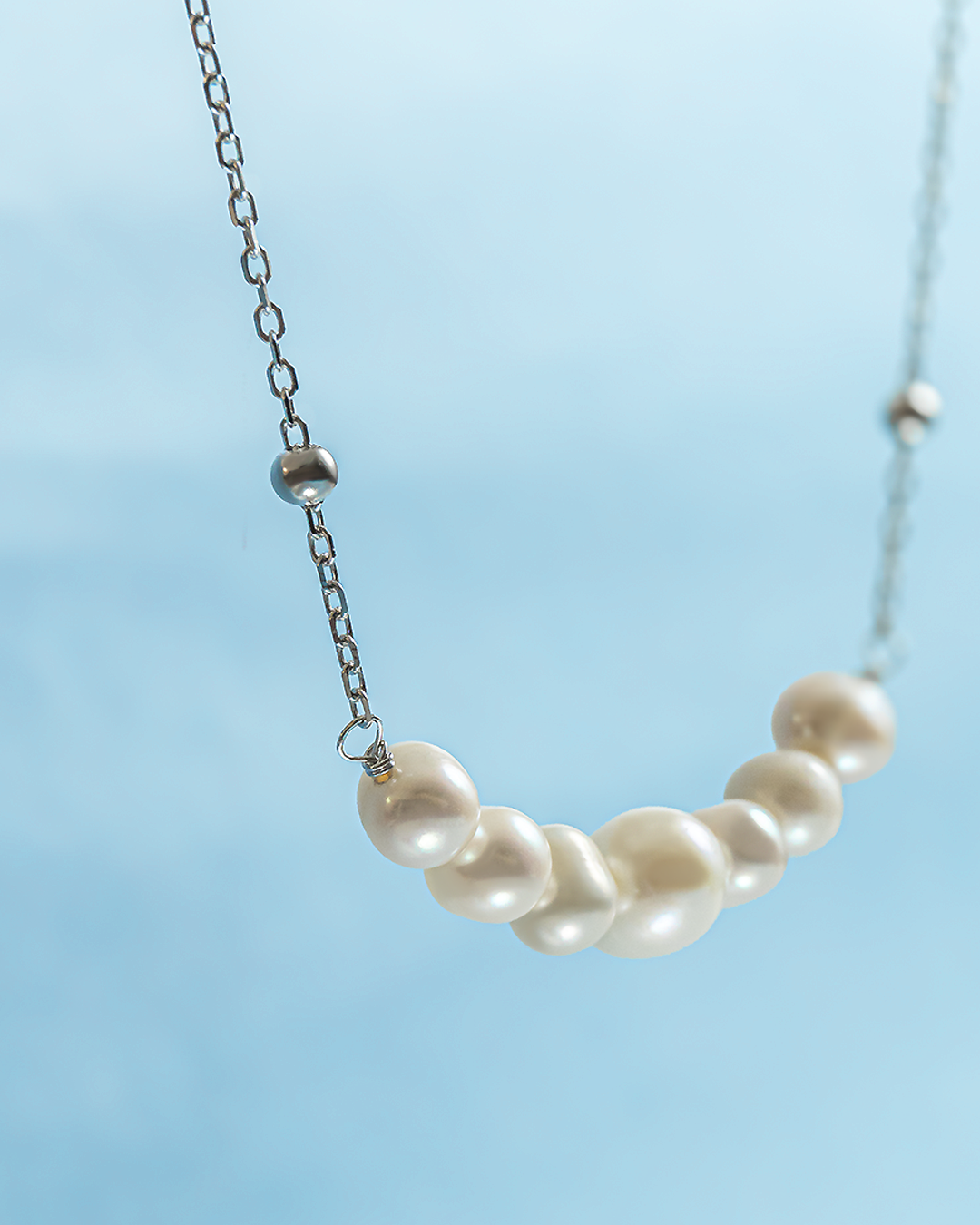 Sterling Silver Natural Pearl Necklace - Hardik Jewels | Created by Design. Defined by You.