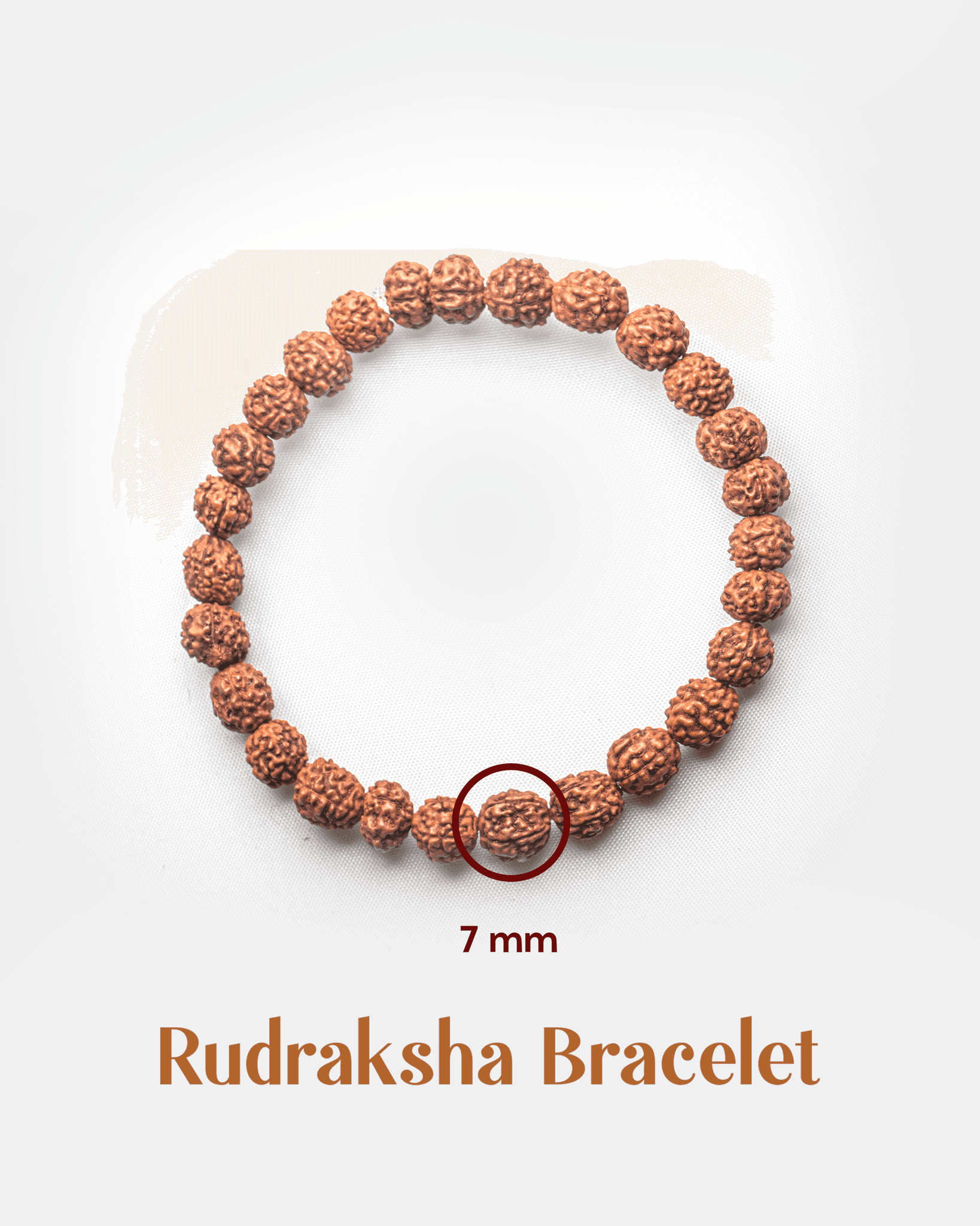 Natural 5 Mukhi Rudraksha Bracelet (7mm) | Spiritual Healing Shiva Mala