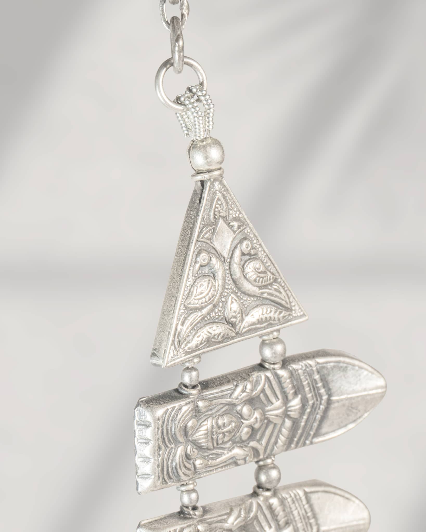 925 Sterling Silver Oxidized Temple Necklace | Goddess Motif Statement Choker