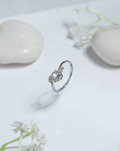 92.5 Sterling Silver CZ Infinity Heart Ring | Romantic Minimalist Promise Band