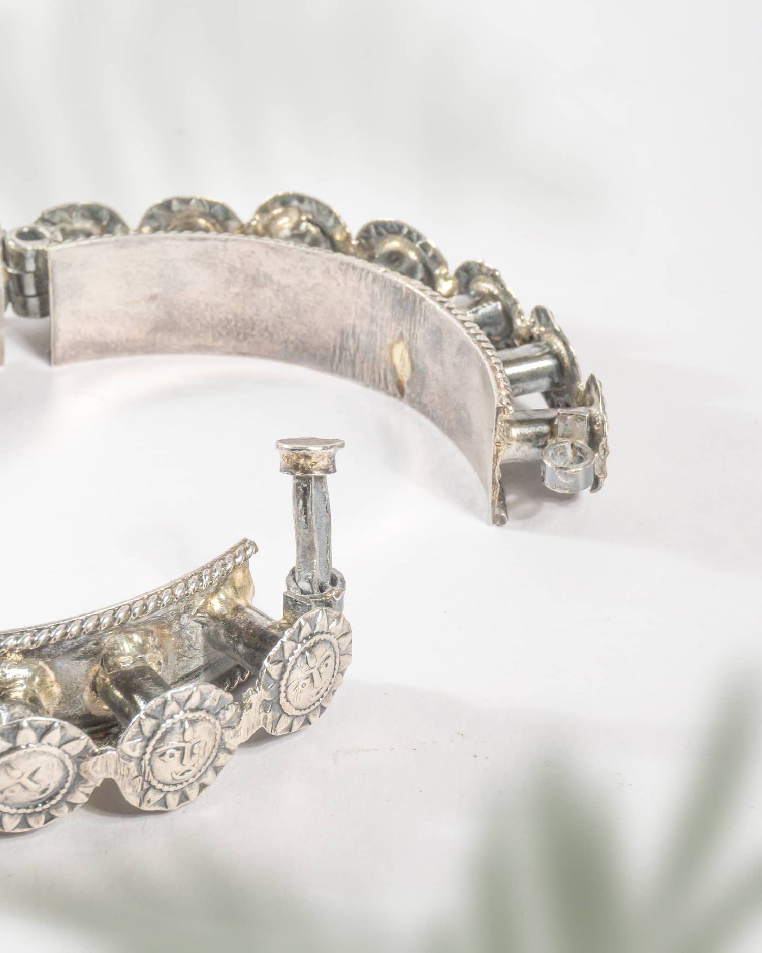 92.5 Sterling Silver Surya Face (Sun God) Statement Bangle | Temple Jewelry Kada
