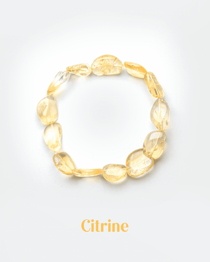 Natural Citrine Tumbled Nugget Bracelet | Wealth &amp; Abundance Healing Crystal