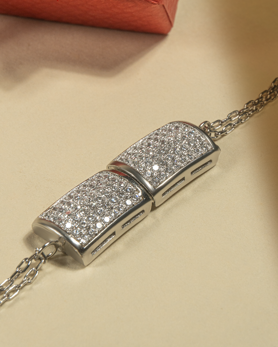 Sterling Silver 92.5 adjustable bracelet with American diamonds by Hardik Jewels