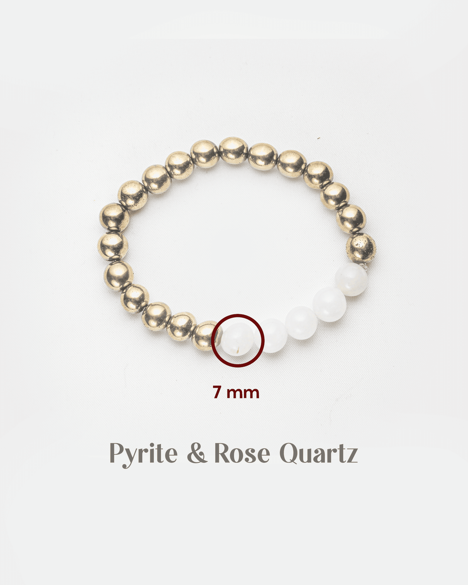 Natural Pyrite &amp; Rose Quartz Mix Bracelet | Wealth, Success &amp; Emotional Harmony