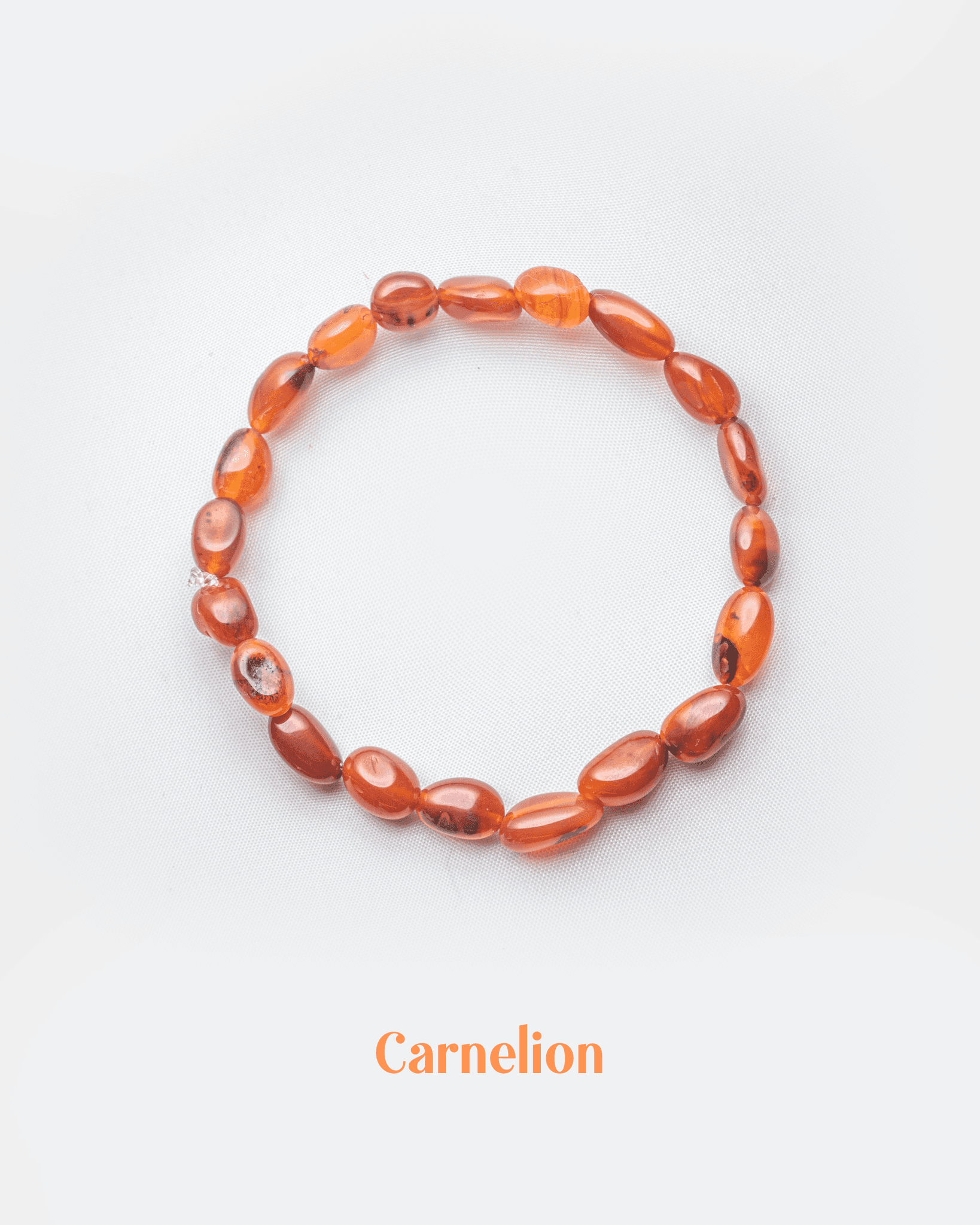 Natural Carnelian Oval Tumbled Bracelet | Organic Shape Healing Crystal