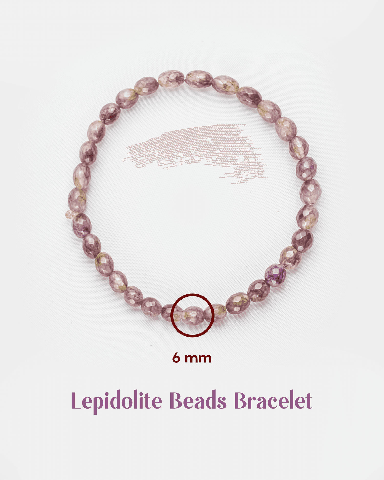 Natural Lepidolite Faceted Bracelet (6mm) | Lilac Stone for Stress Relief &amp; Sleep