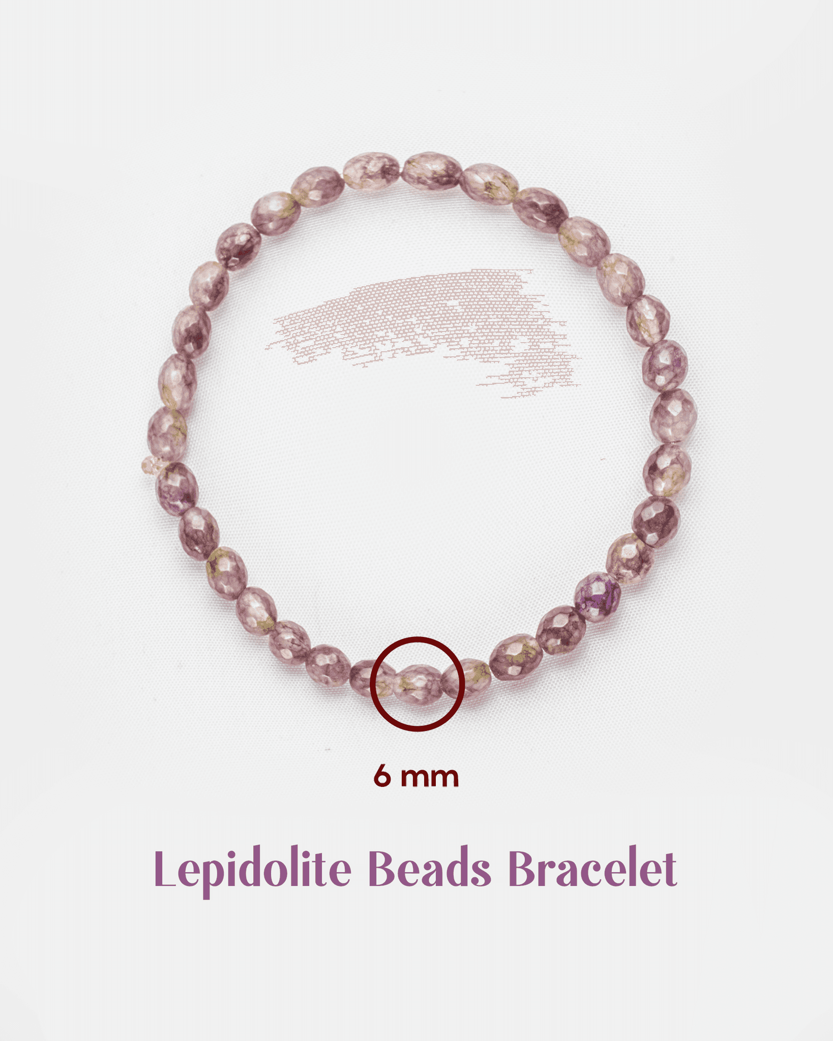 Natural Lepidolite Faceted Bracelet (6mm) | Lilac Stone for Stress Relief & Sleep