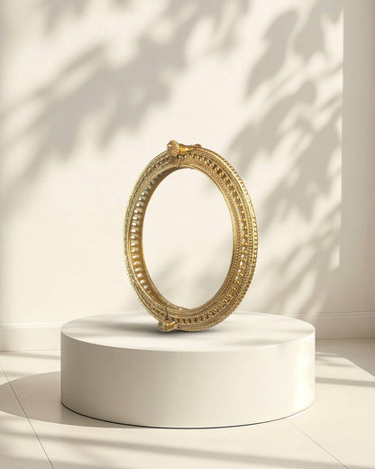 Premium 925 Sterling Silver Gold Plated Antique Kada | Screw Openable Traditional Bangle
