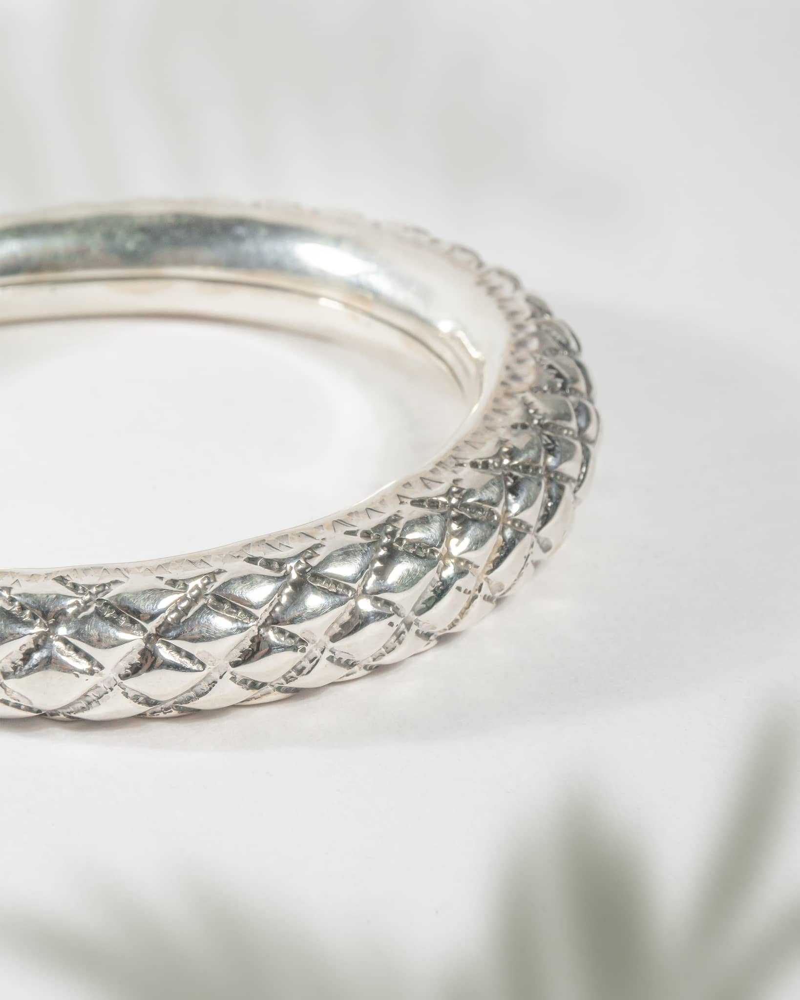 92.5 Sterling Silver Antique Carved Kada | Traditional Oxidized Nakshi Bangle