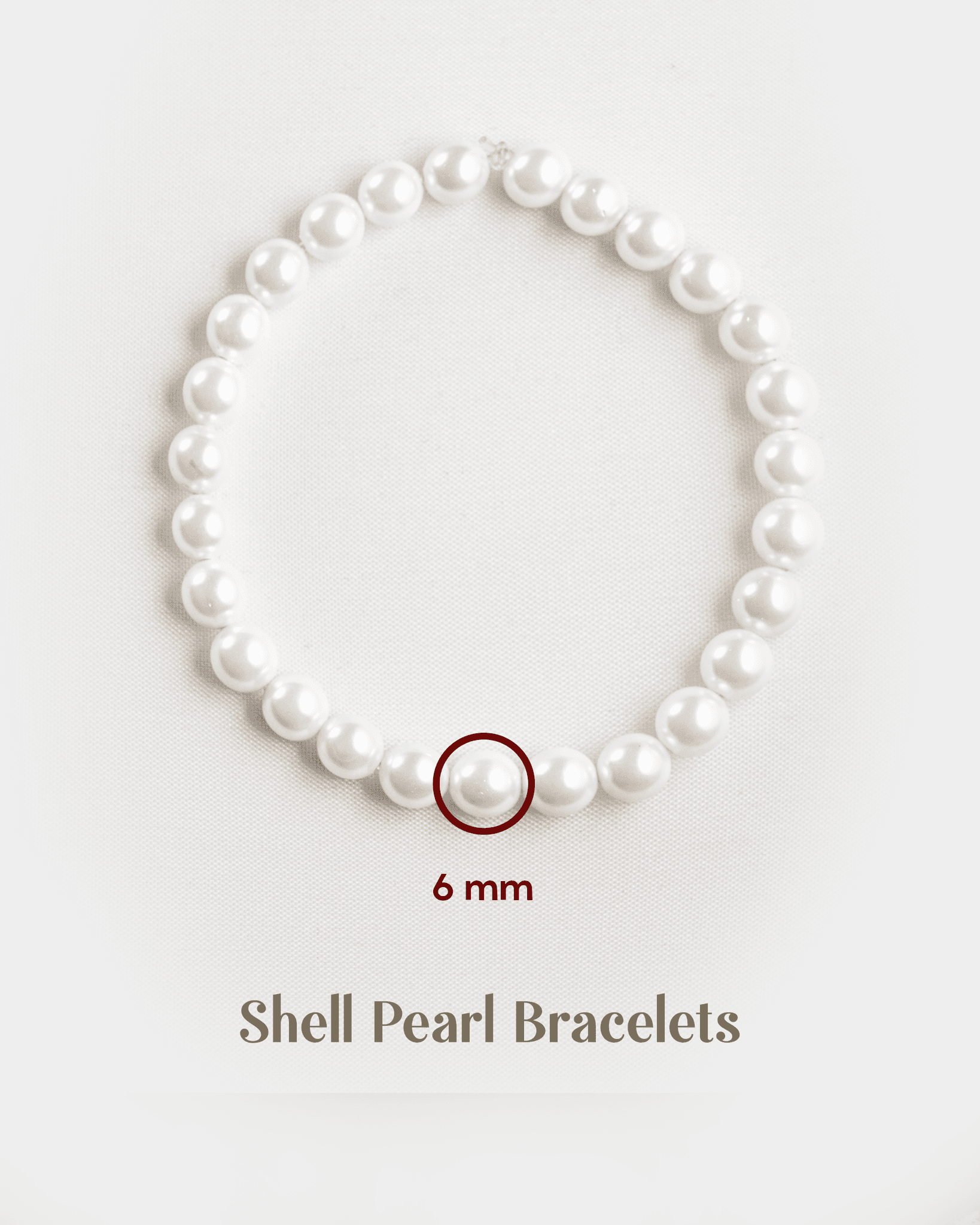Classic 6mm White Shell Pearl Bracelet | Elegant Minimalist Wristlet
