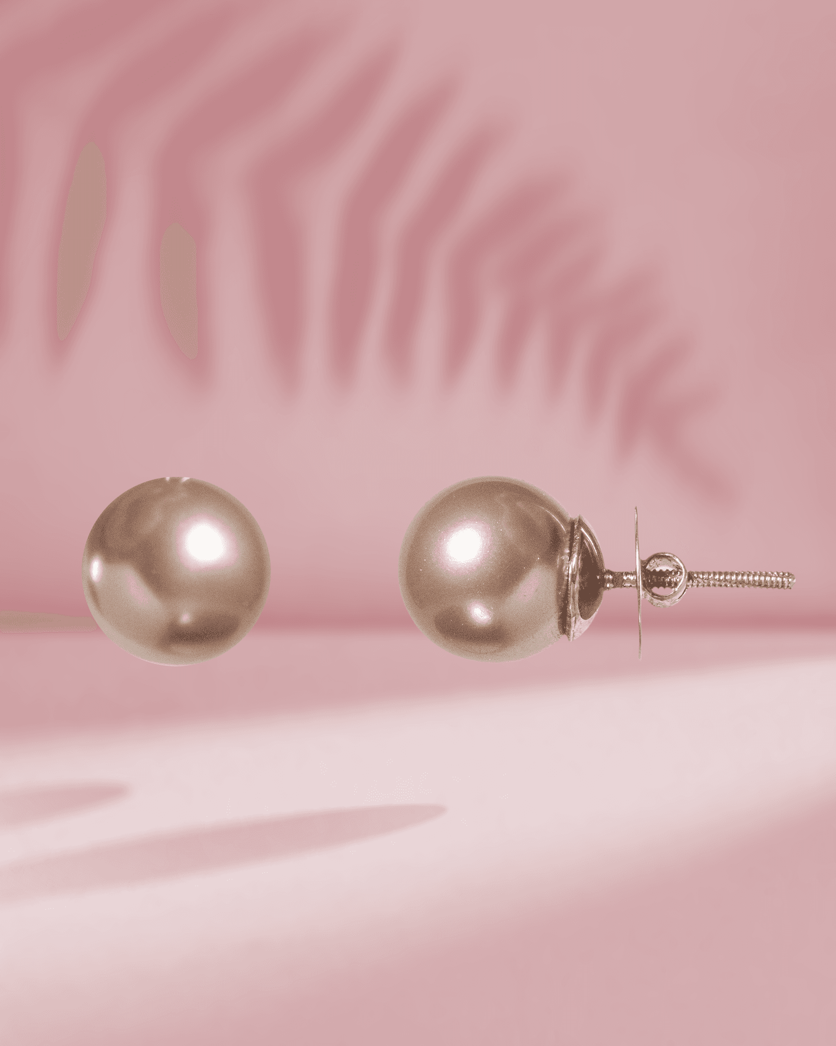 925 Sterling Silver Champagne Gold Shell Pearl Stud Earrings | Minimalist Bronze Tops