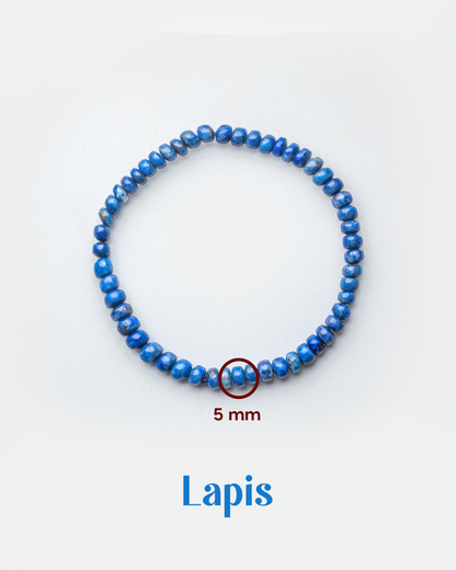 Natural Lapis Lazuli Heishi Bead Bracelet (5mm) | Royal Blue Wisdom Crystal