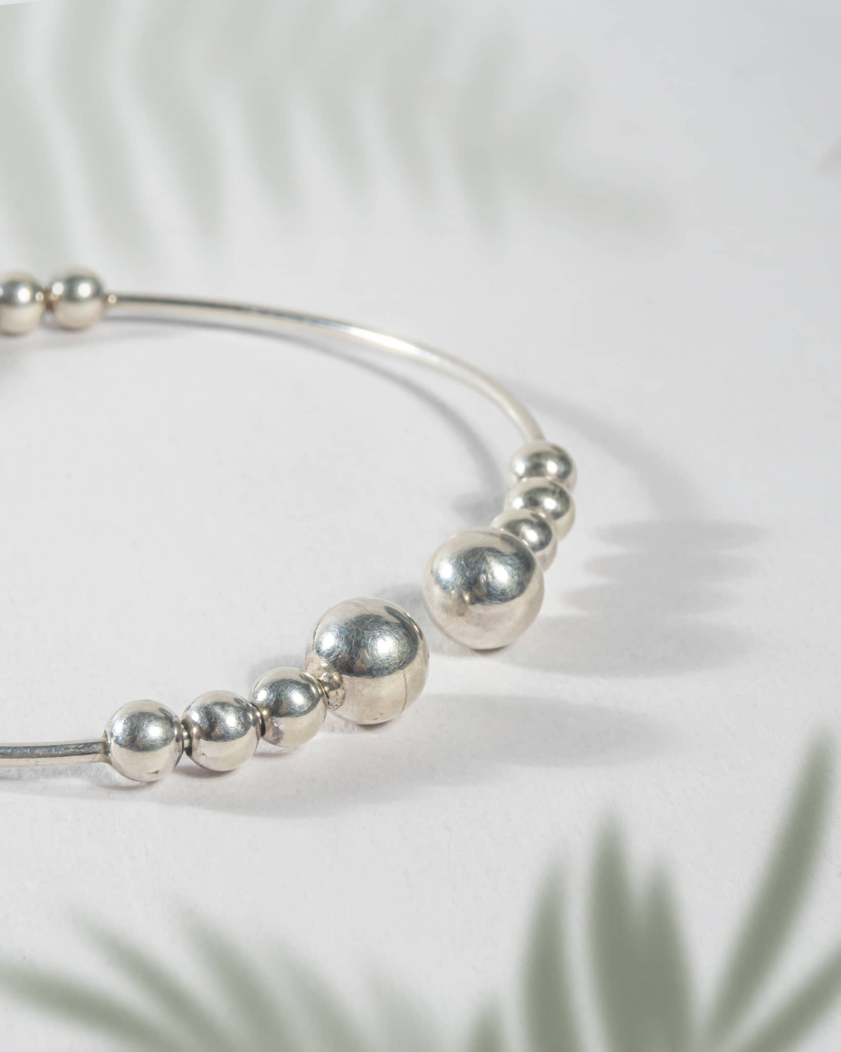 Oxidized Silver Beaded Open Cuff Bangle | Tribal Boho Adjustable Bracelet