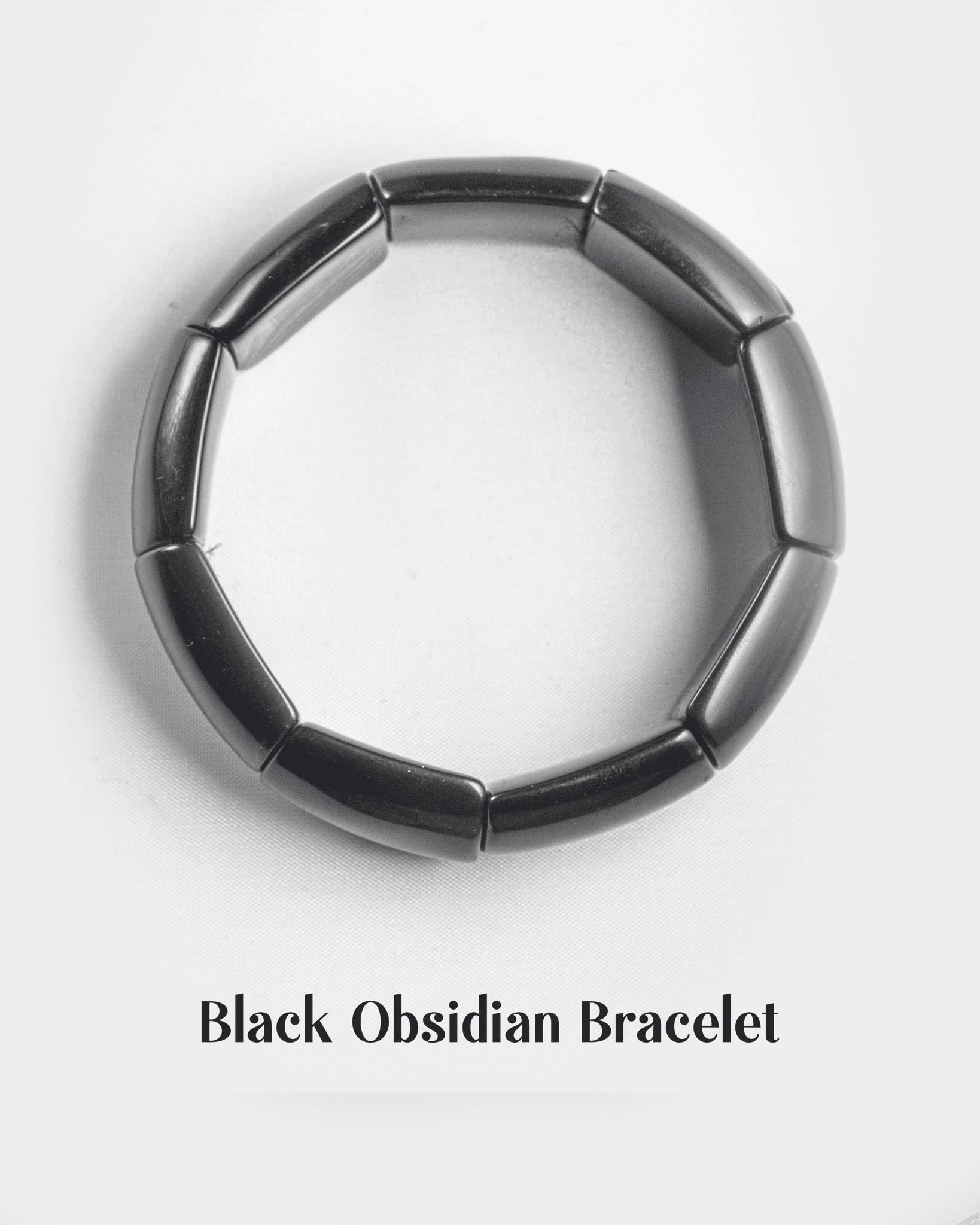 Trendy Black Rectangular Tile Bracelet | Glossy Geometric Fashion Wristband