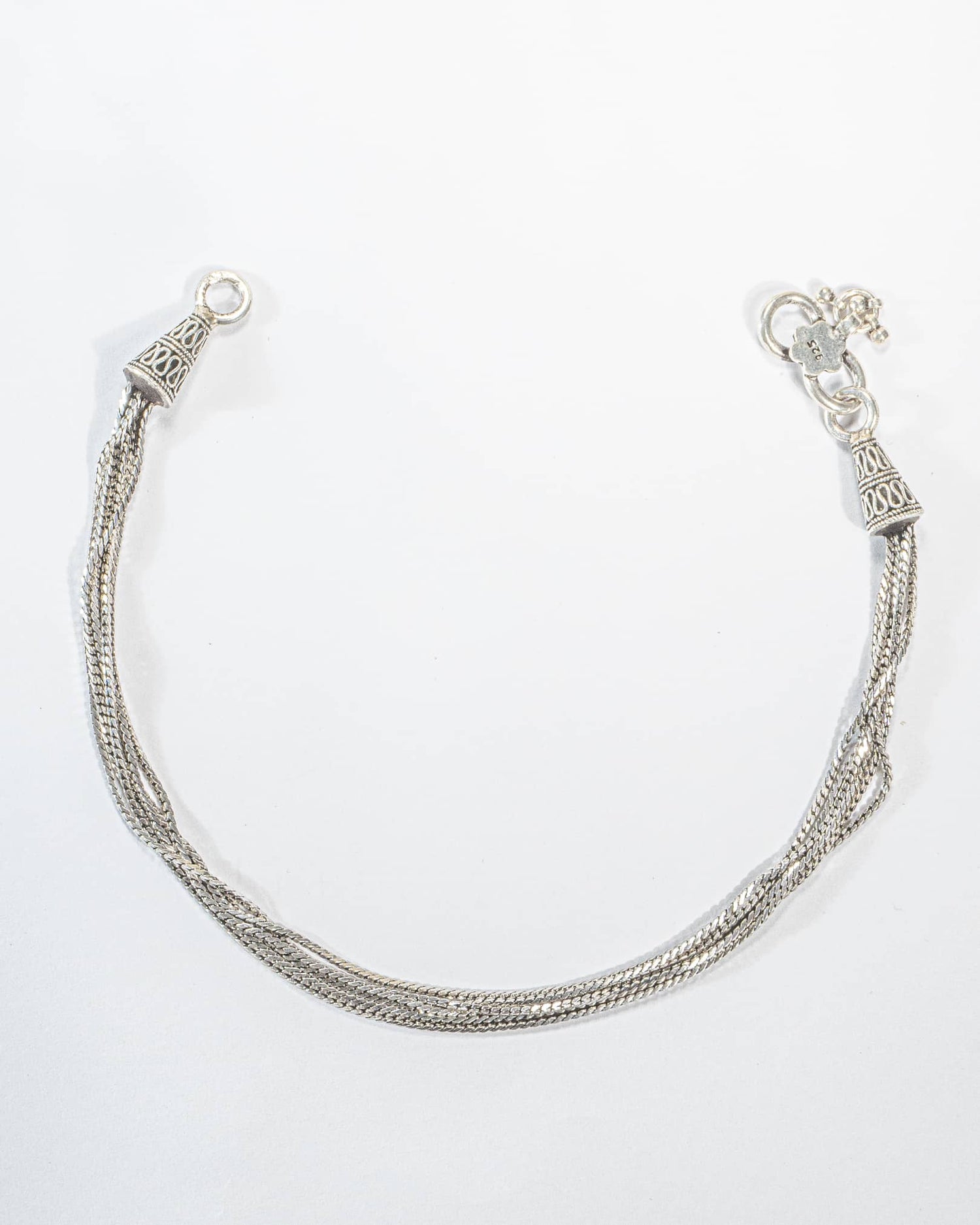 925 Sterling Silver Multi-Strand Layered Anklets (Pair) | Traditional Oxidized Payal