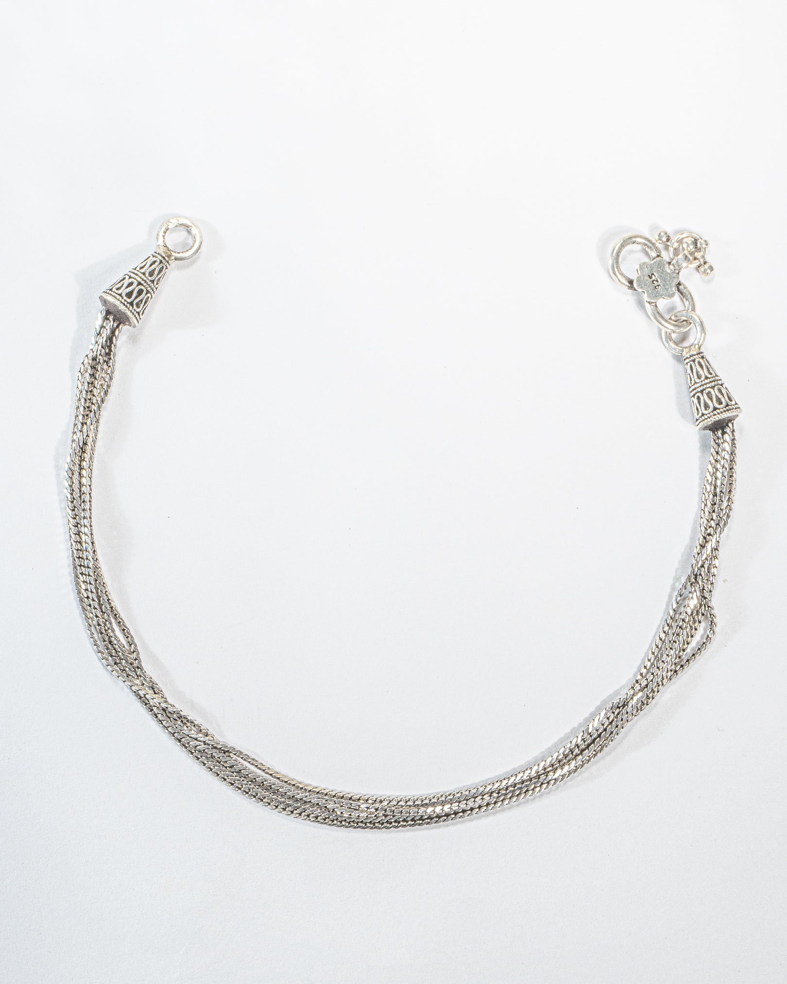 925 Sterling Silver Multi-Strand Layered Anklets (Pair) | Traditional Oxidized Payal