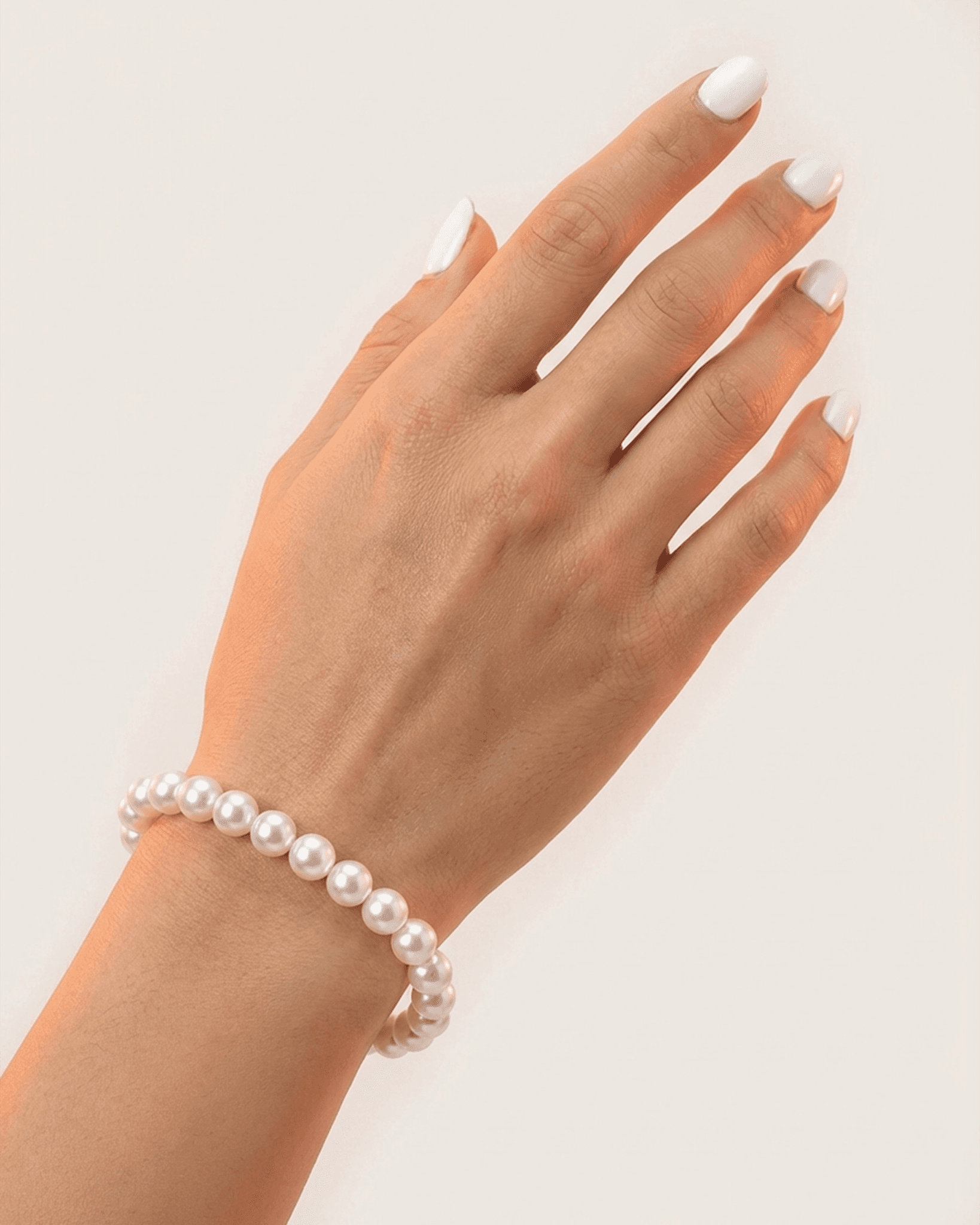 Classic 6mm White Shell Pearl Bracelet | Elegant Minimalist Wristlet