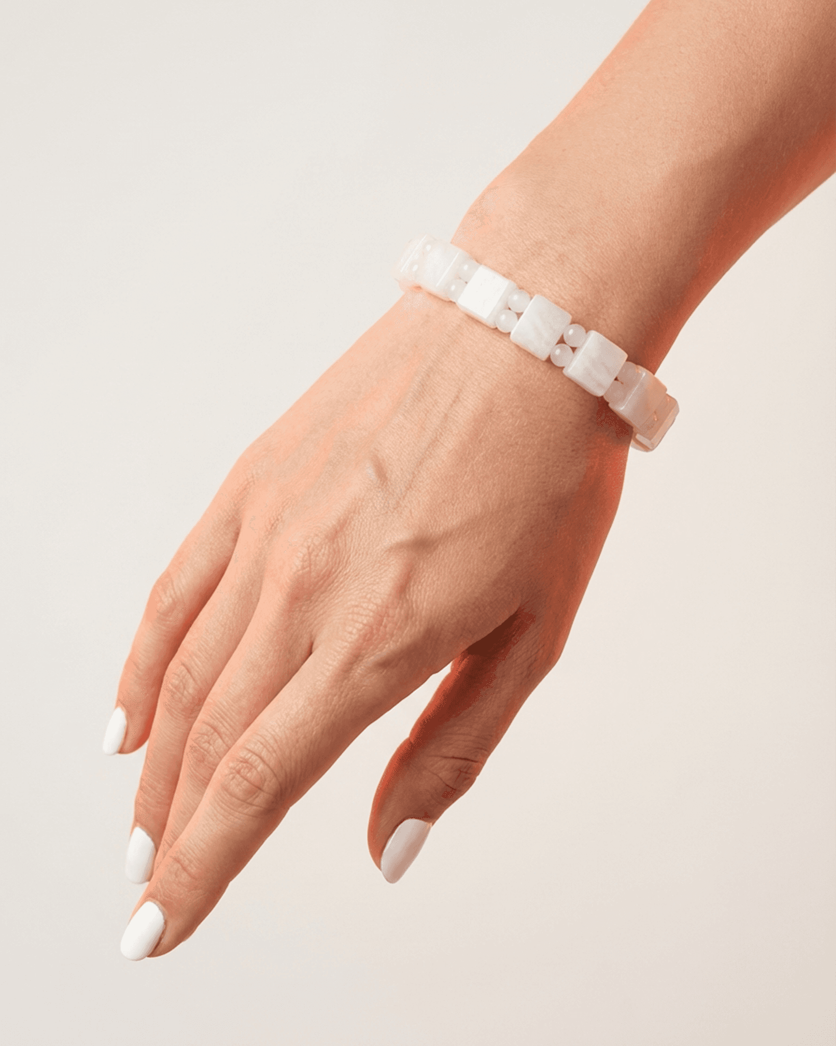 Natural Moonstone Rectangular Tile Bracelet | Healing Crystal for Intuition & Calmness