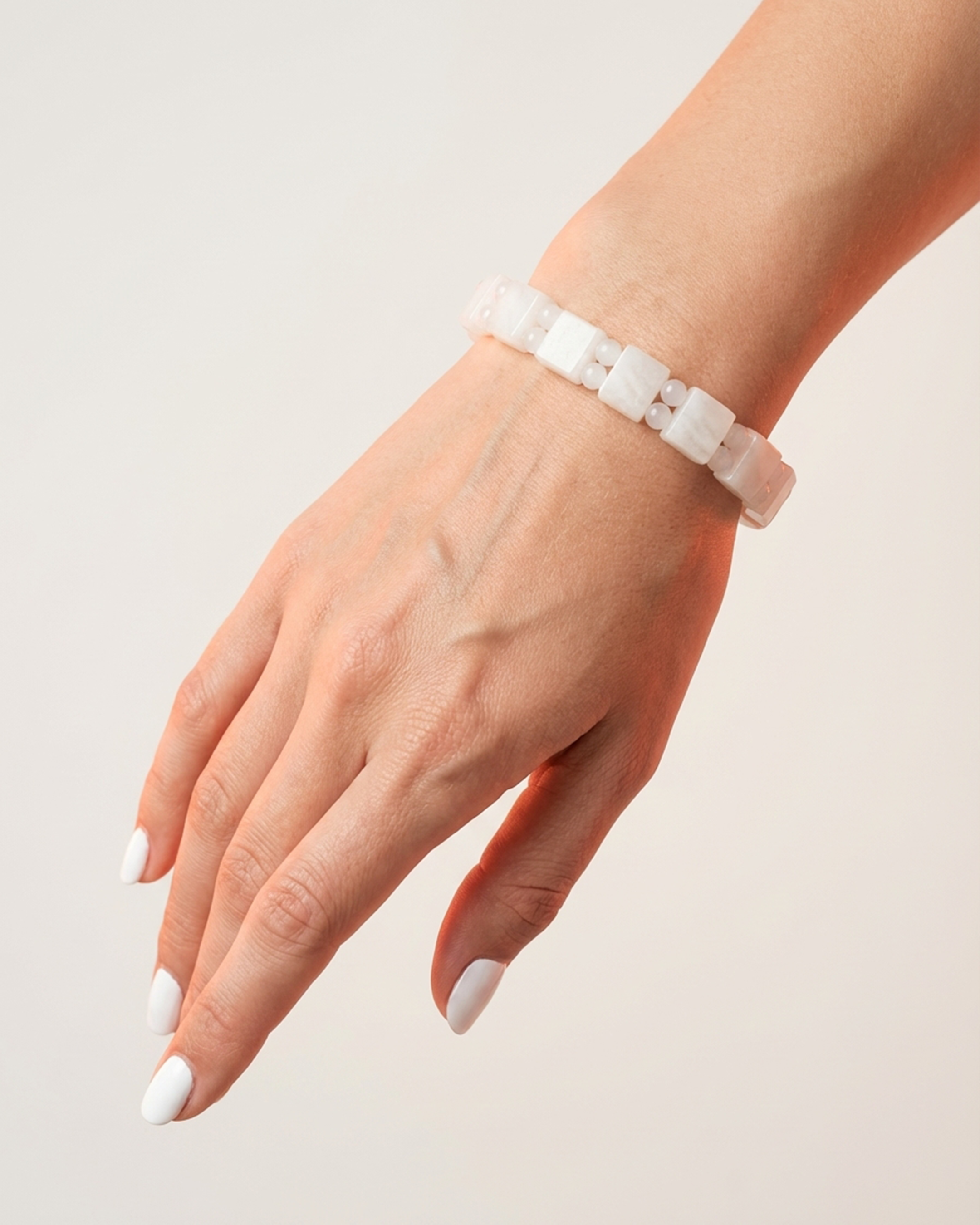 Natural Moonstone Rectangular Tile Bracelet | Healing Crystal for Intuition & Calmness