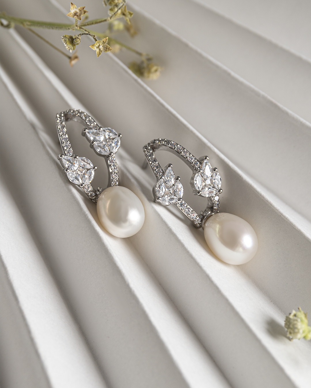Sterling Silver Natural Pearl Earrings