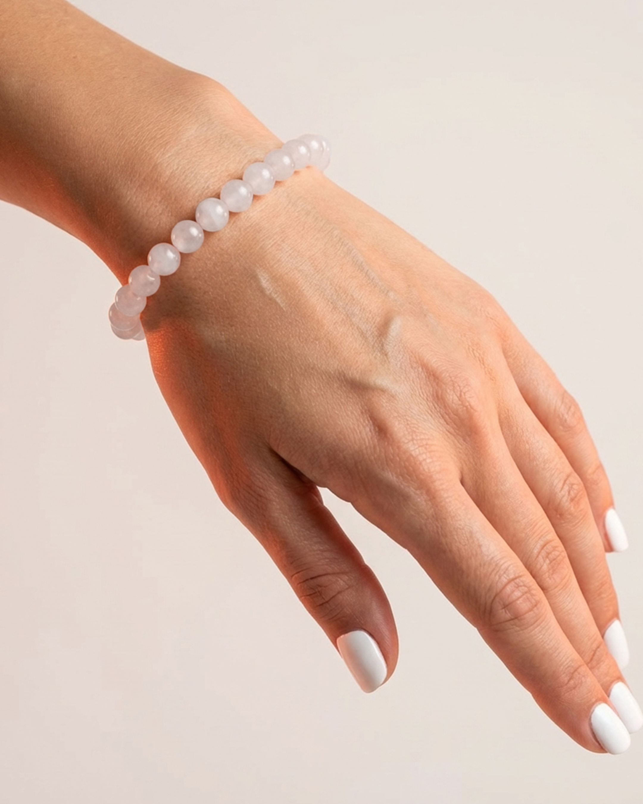 Natural Rose Quartz & Moonstone Bracelet (6mm) | Dainty Love & Intuition Crystal