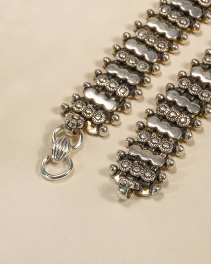 925 Sterling Silver Oxidized Traditional Anklets (Pair) | Heavy Ethnic Bridal Payal