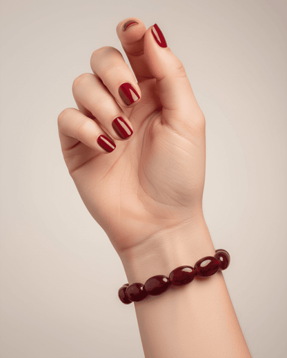 Natural Red Onyx Stone Bracelet | Strength &amp; Grounding Healing Crystal