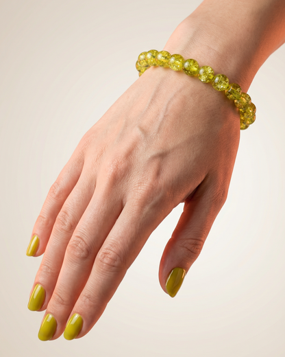 Natural Lemon Quartz Stone Bracelet (8mm) | Solar Plexus Healing Crystal for Joy