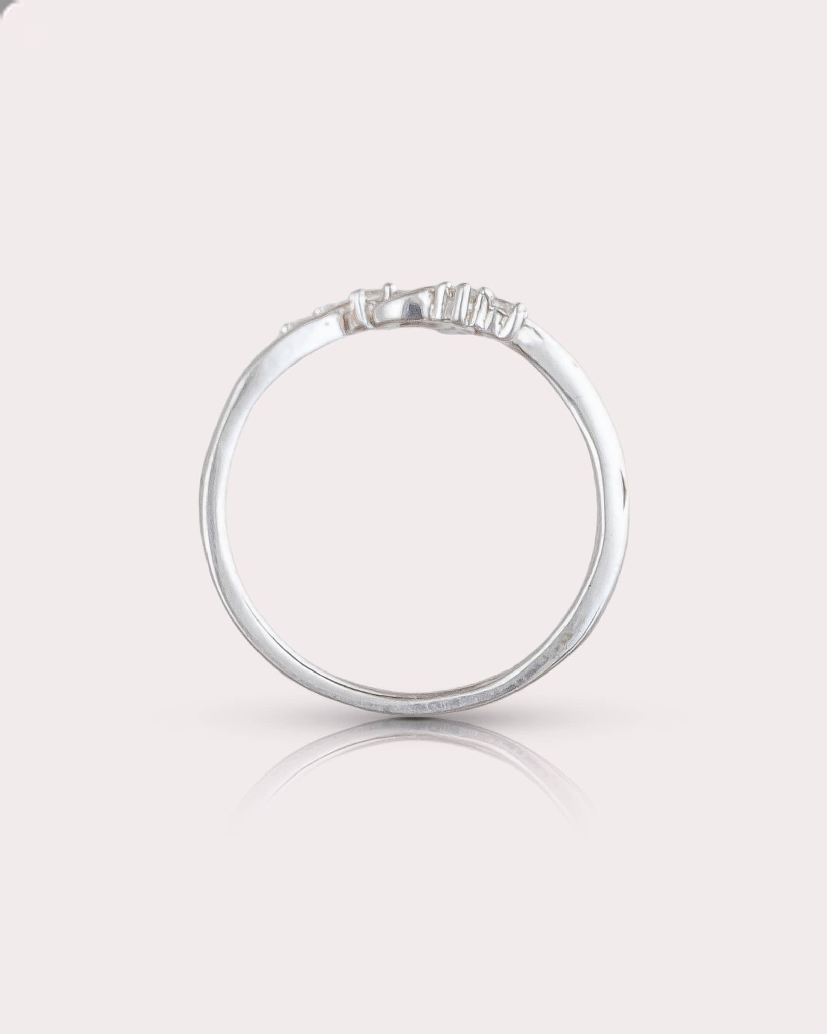 92.5 Sterling Silver CZ Infinity Heart Ring | Romantic Minimalist Promise Band