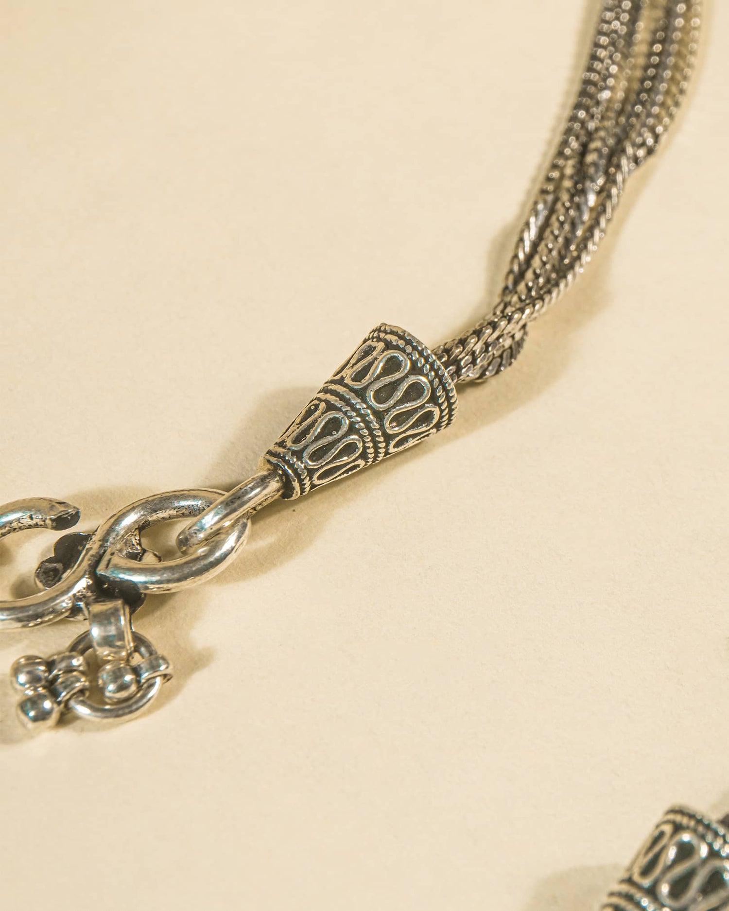 925 Sterling Silver Multi-Strand Layered Anklets (Pair) | Traditional Oxidized Payal