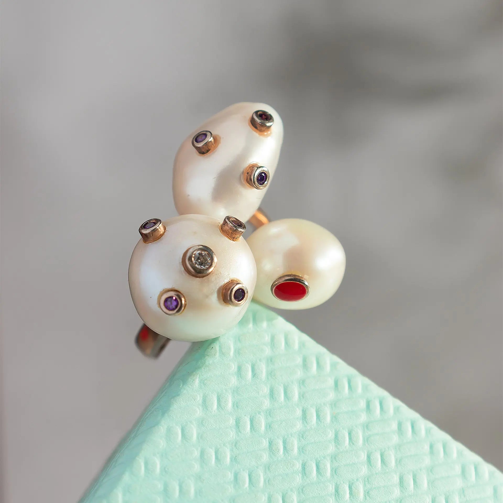 Pearl silver ring Hardik Jewels