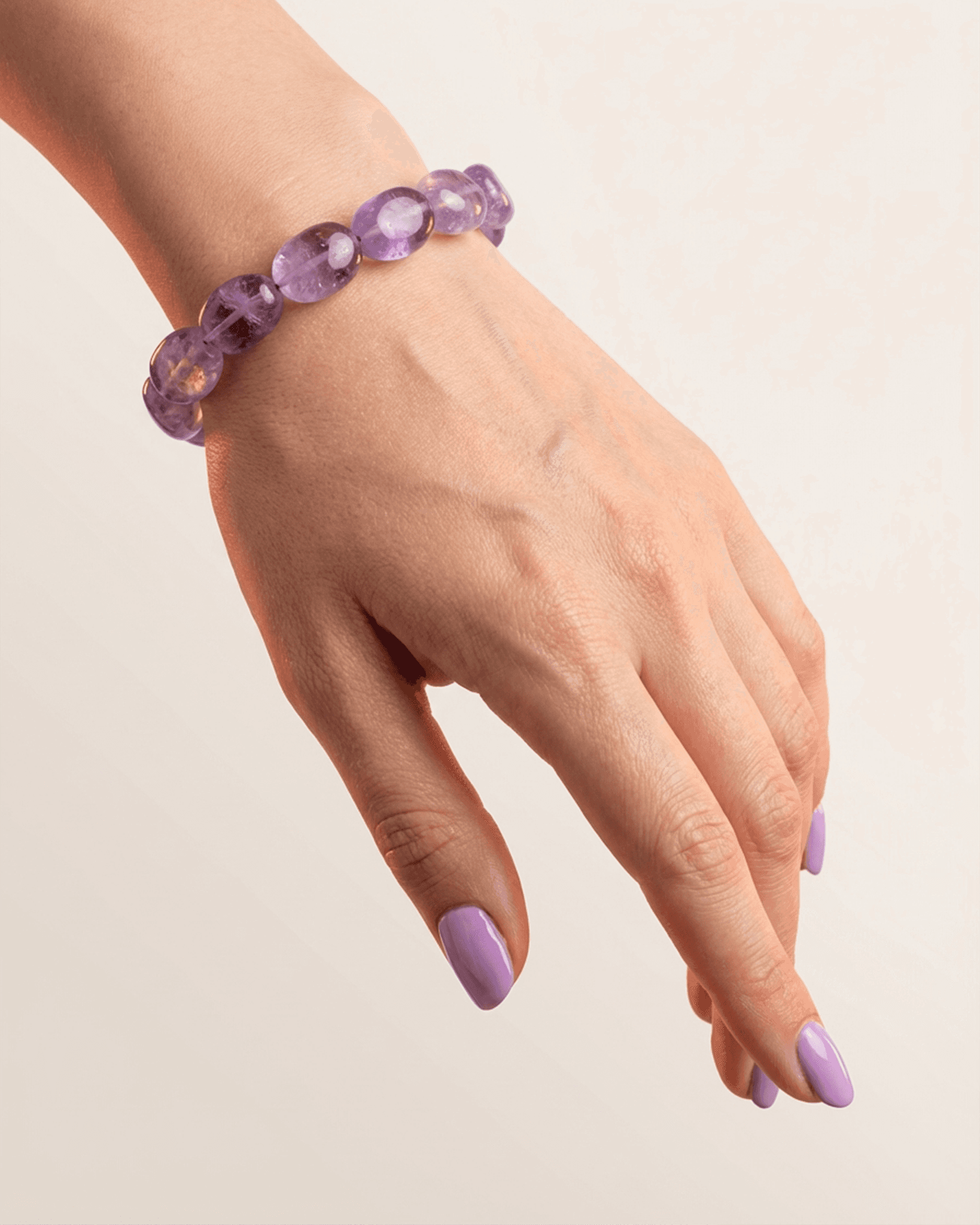 Natural Amethyst Tumbled Nugget Bracelet | Organic Purple Healing Crystal for Peace
