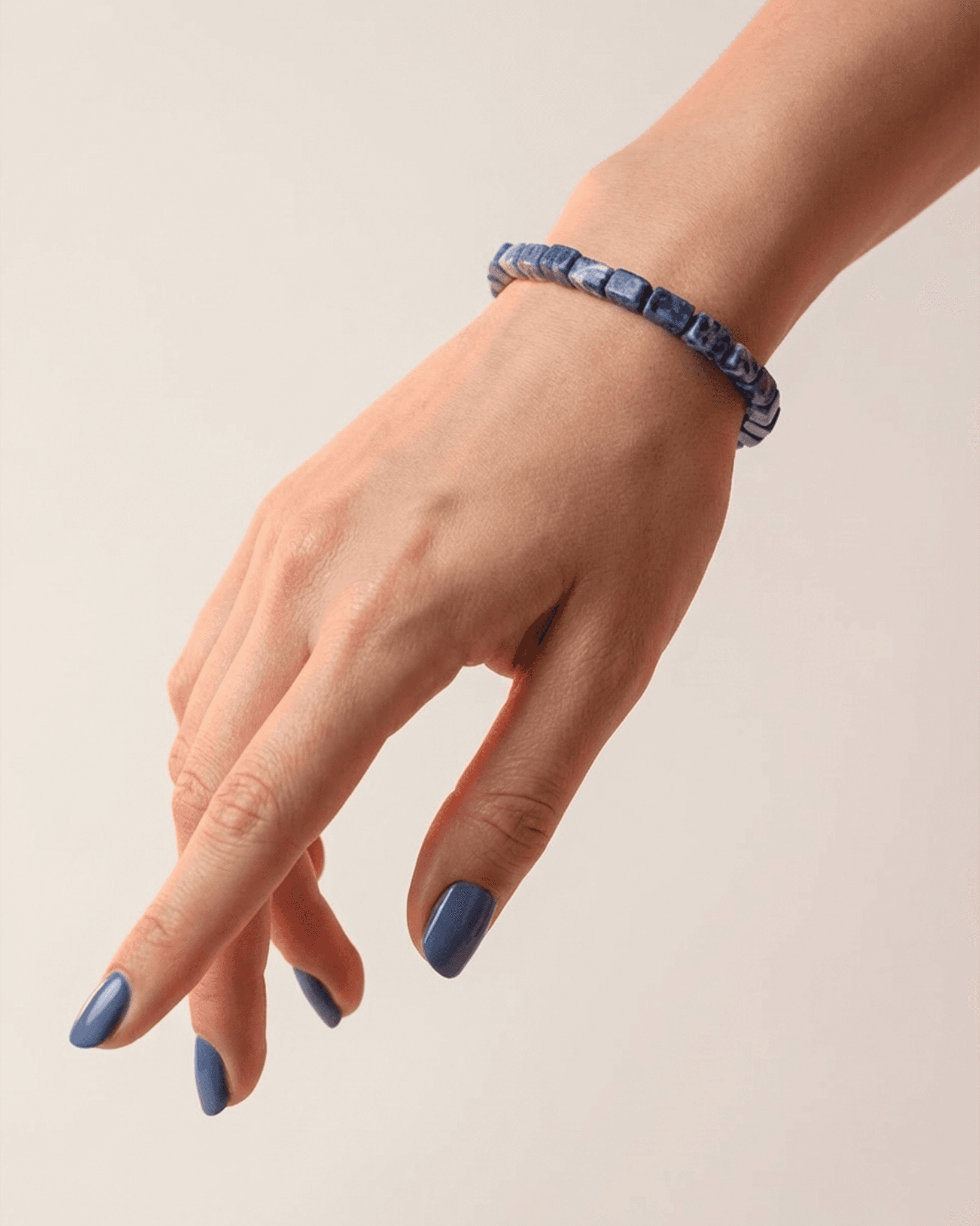 Natural Sodalite Rectangular Tube Bracelet | Blue Stone of Logic & Truth
