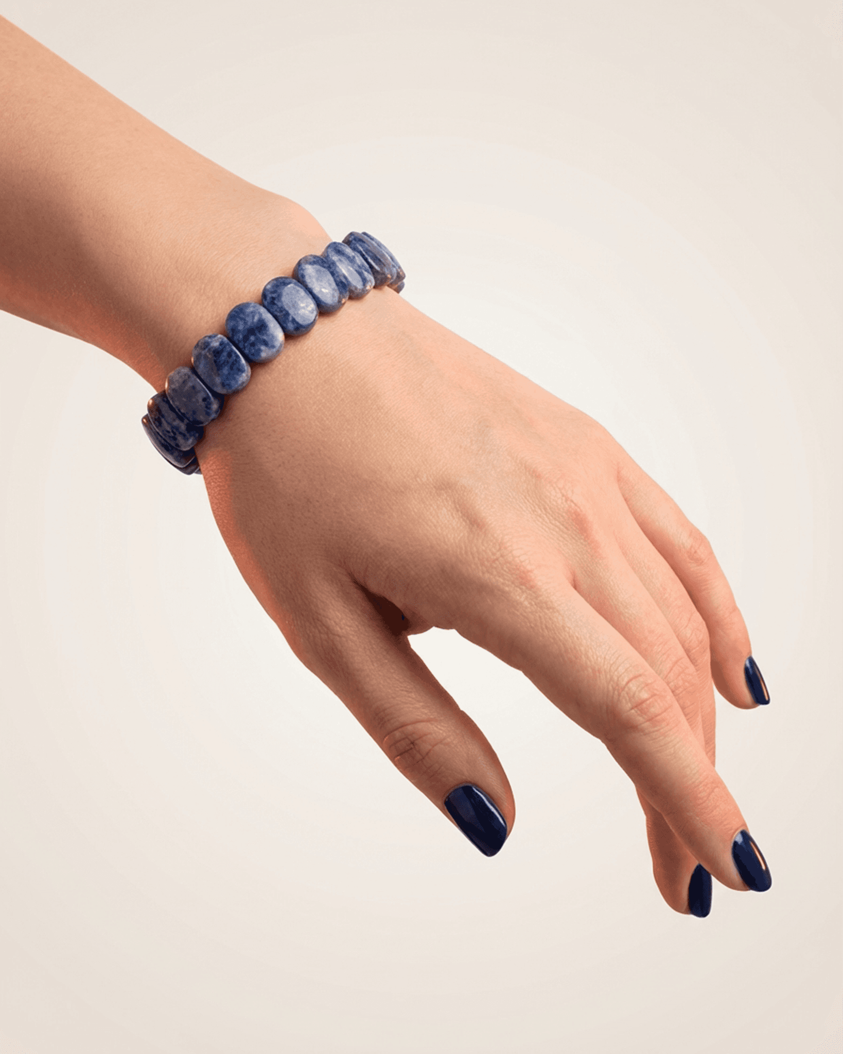 Natural Blue Sodalite Flat Tablet Bracelet | Stone of Logic &amp; Inner Peace