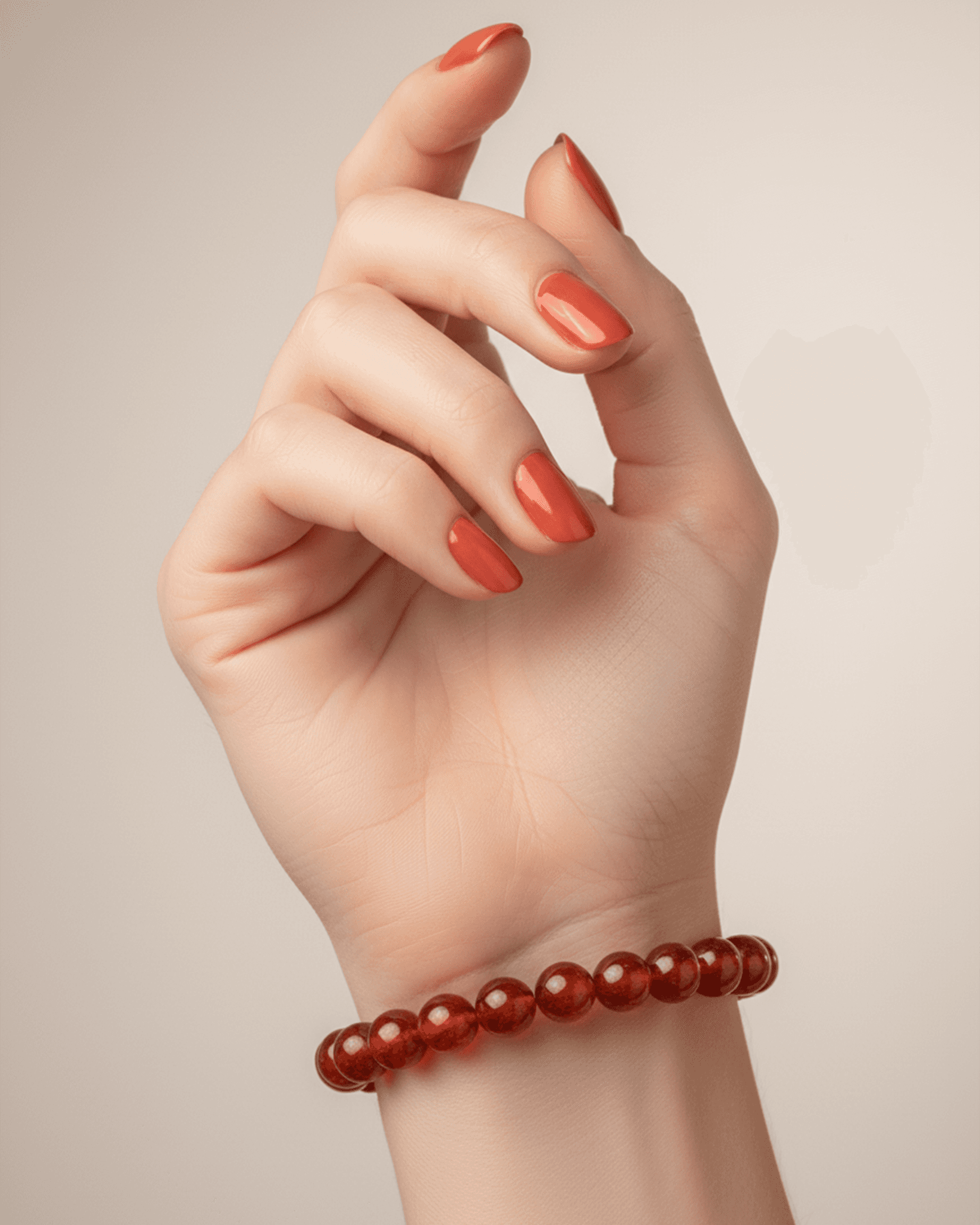 Natural Carnelian Stone Bracelet (8mm) | Orange Healing Crystal for Motivation & Confidence