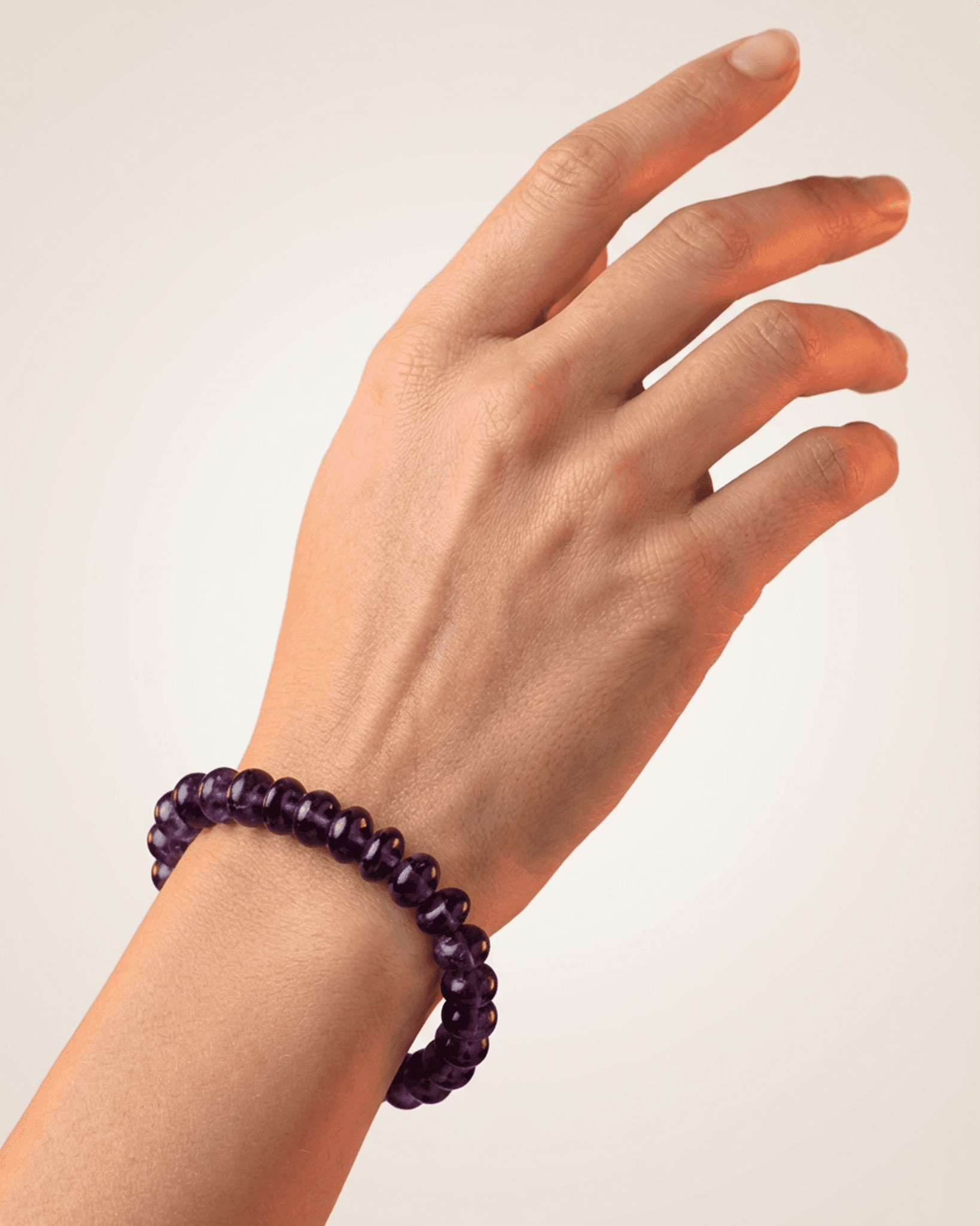 Natural Amethyst Rondelle Bracelet | Purple Healing Crystal for Peace & Stress Relief