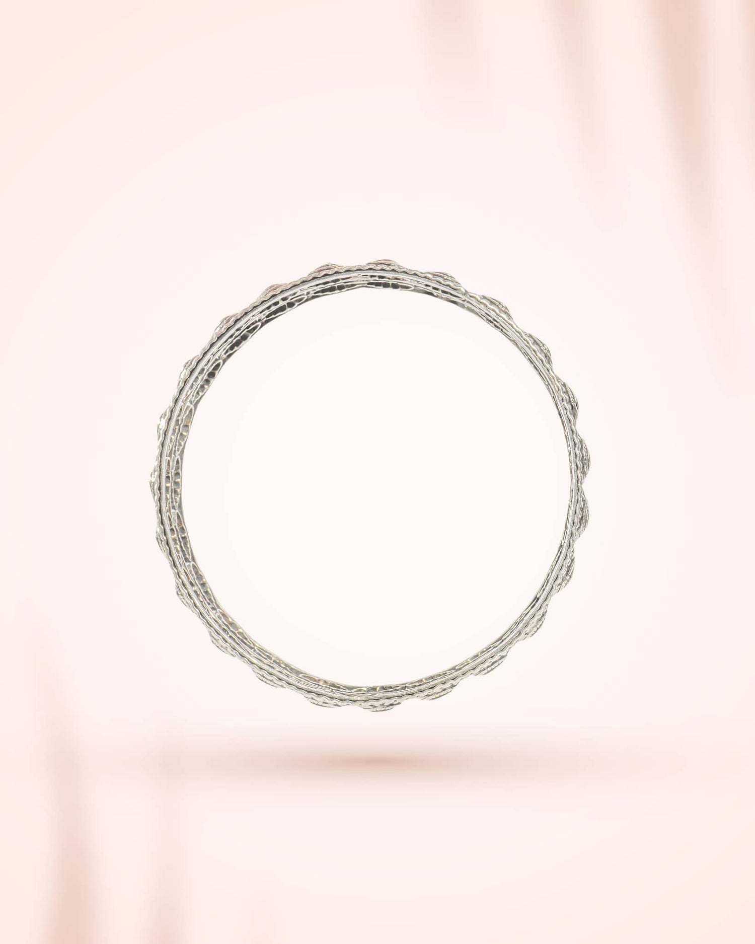 92.5 Sterling Silver Antique Multi-Row Motif Bangle | Traditional Oxidized Wide Kada