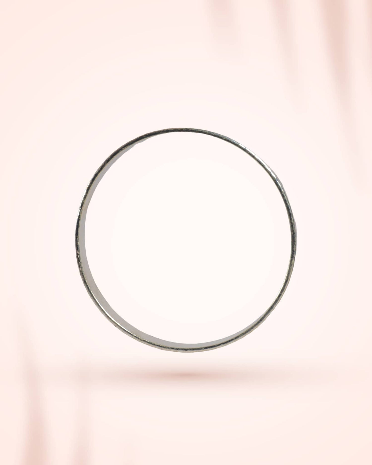 92.5 Sterling Silver Hammered Finish Flat Bangles (Pair) | Textured Artisan Chudi