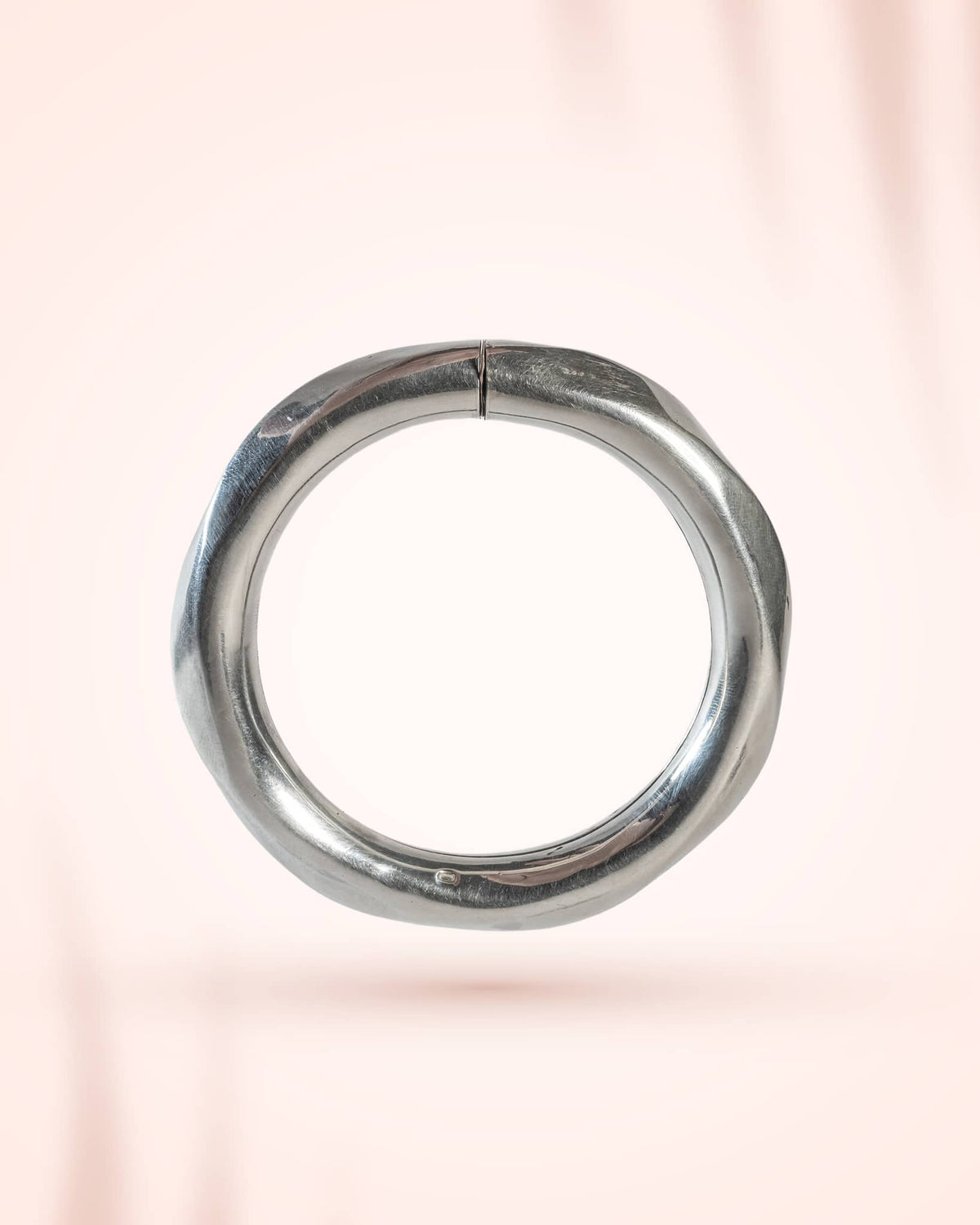 92.5 Sterling Silver Organic Molten Finish Bangle | Modern Sculptural Chunky Kada