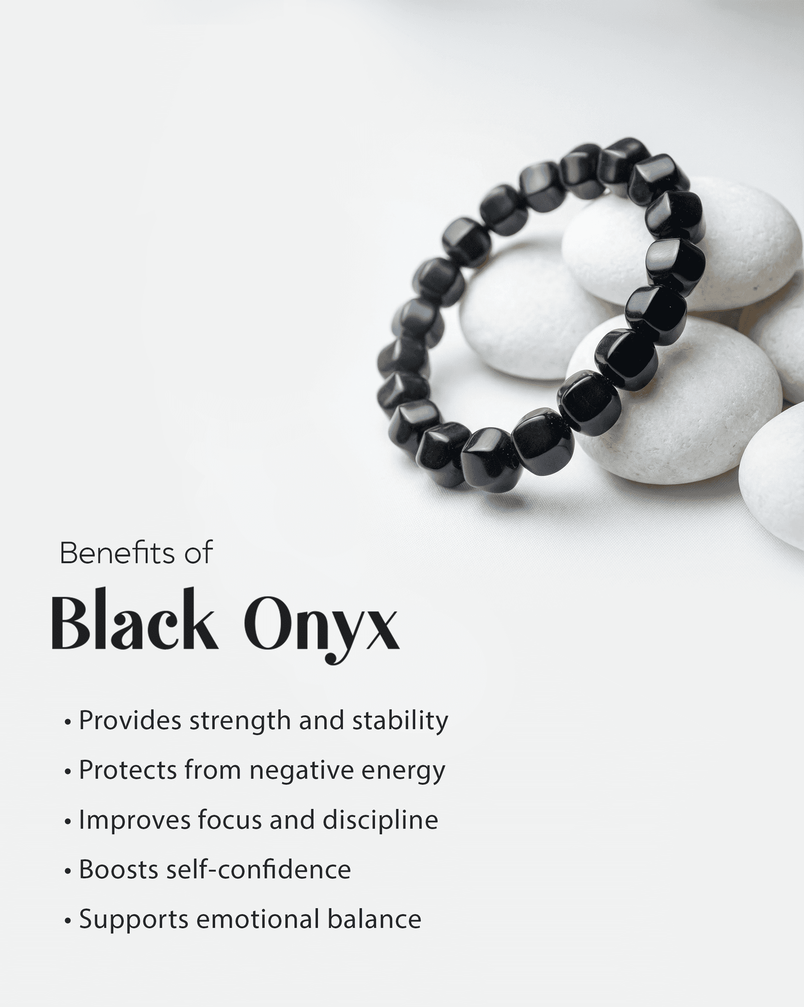 Natural Black Onyx Faceted Bracelet (10mm) | Sparkling Protection & Strength Crystal