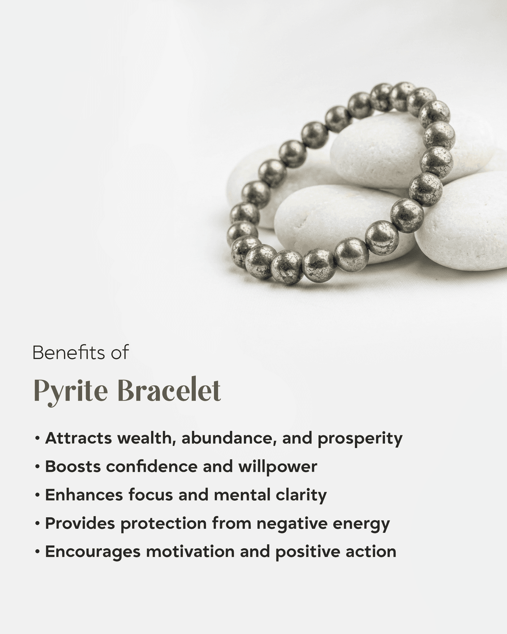 Natural Pyrite Stone Bracelet | Golden Money Magnet Crystal for Wealth & Success