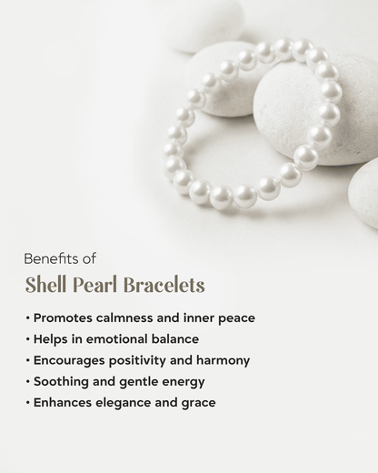 Classic 6mm White Shell Pearl Bracelet | Elegant Minimalist Wristlet