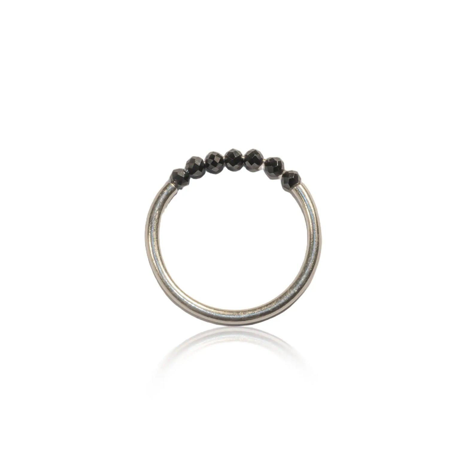 Buy Natural Black Onyx Half Infinity Ring in Sterling Silver Hardik Jewels