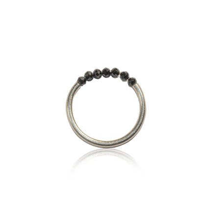 Buy Natural Black Onyx Half Infinity Ring in Sterling Silver Hardik Jewels
