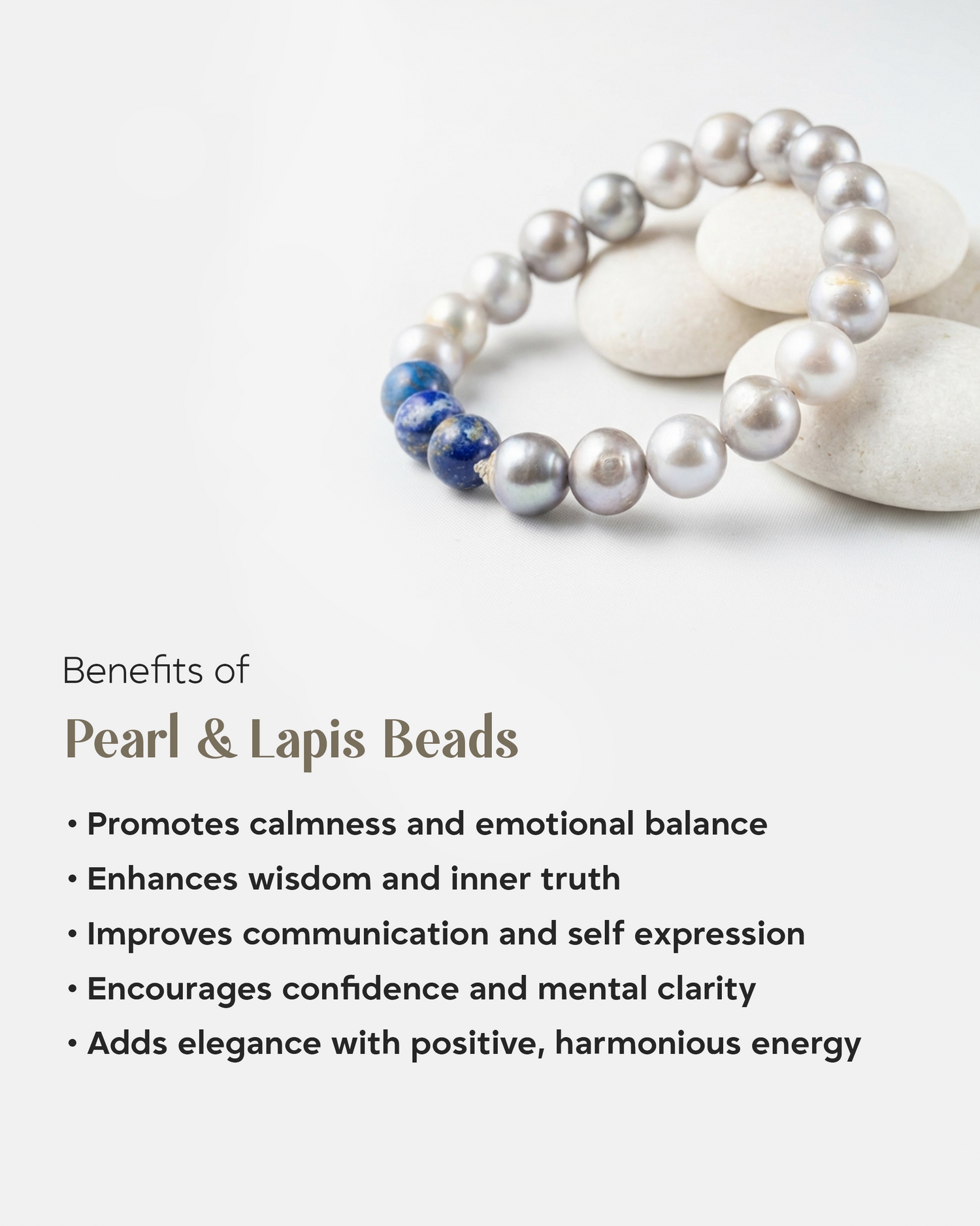 Natural Lapis Lazuli &amp; Pearl Mix Bracelet | Wisdom &amp; Purity Wristlet