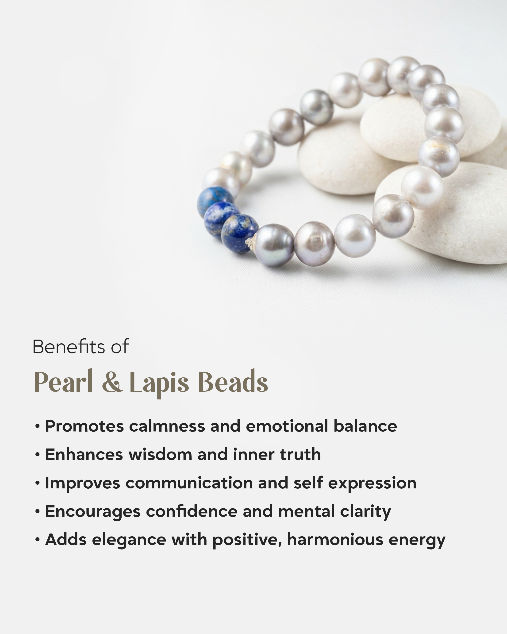 Natural Lapis Lazuli &amp; Pearl Mix Bracelet | Wisdom &amp; Purity Wristlet