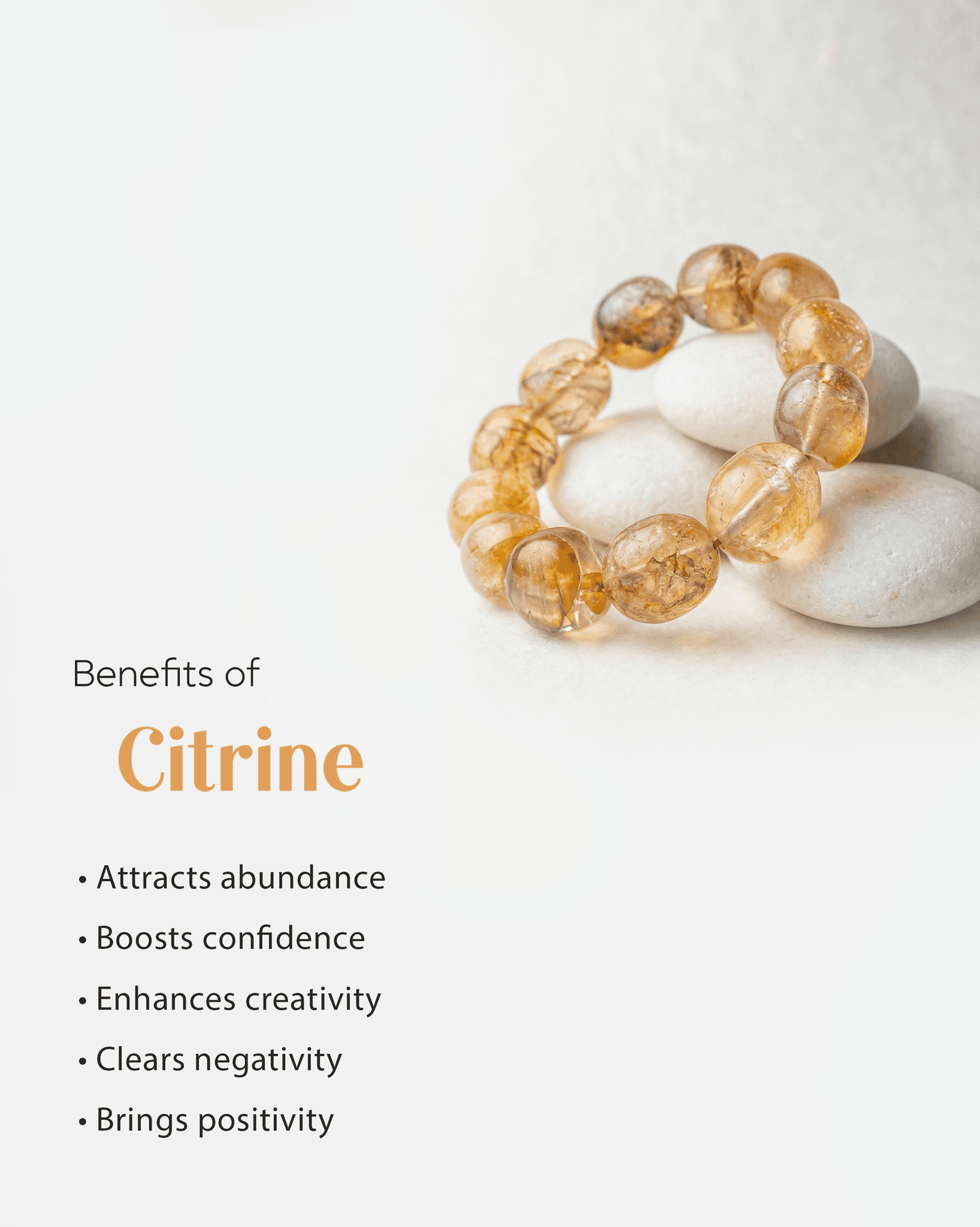 Natural Citrine Jumbo Tumbled Bracelet (14mm) | Massive Wealth & Abundance Crystal