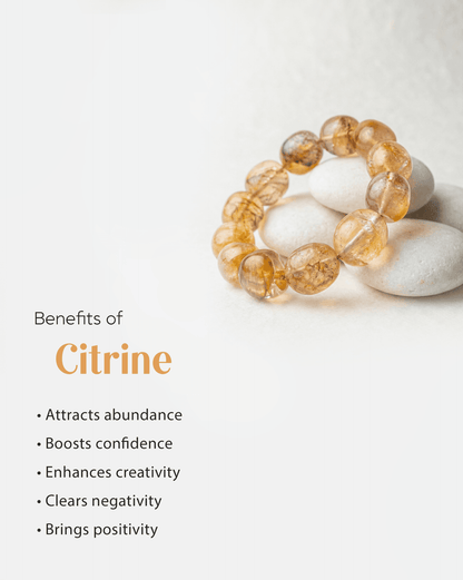 Natural Citrine Jumbo Tumbled Bracelet (14mm) | Massive Wealth &amp; Abundance Crystal