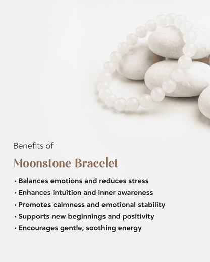 Natural Rose Quartz &amp; Moonstone Bracelet (6mm) | Dainty Love &amp; Intuition Crystal
